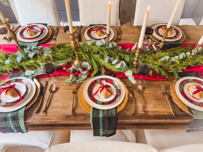 Christmas table decor diy