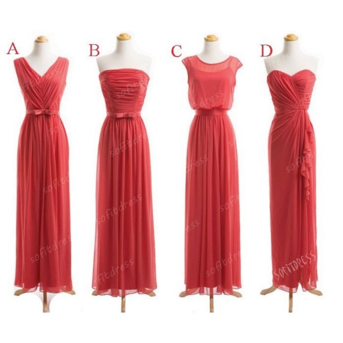 Coral bridesmaid dresses for beach wedding