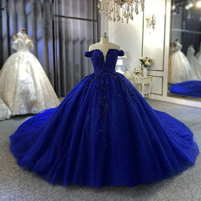 Blue and silver wedding dresses