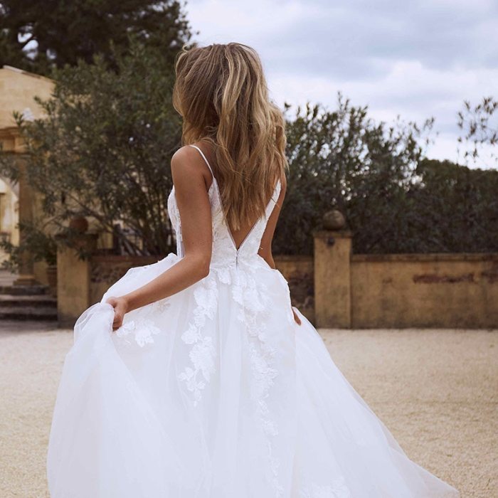 White vintage wedding dress