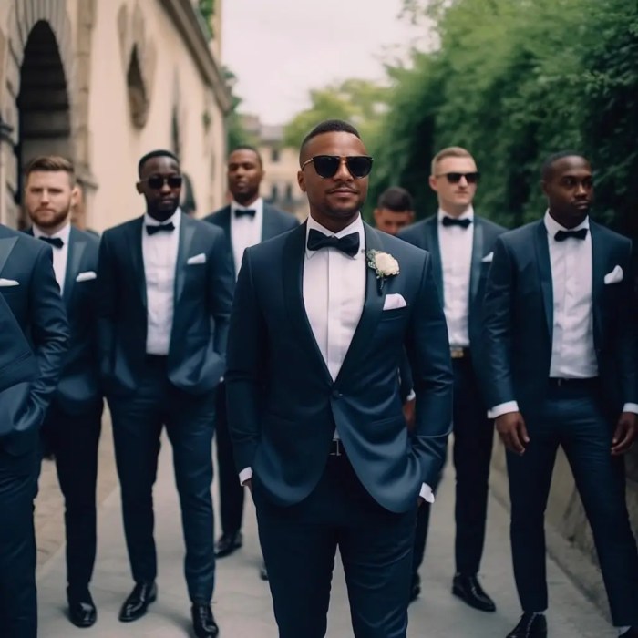 Groom groomsmen suits oosile weddingforward