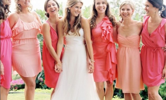 Coral Bridesmaid Dresses for Beach Wedding