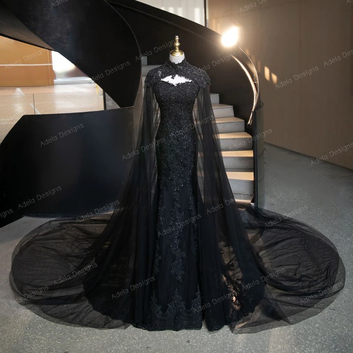 Black wedding dresses mermaid