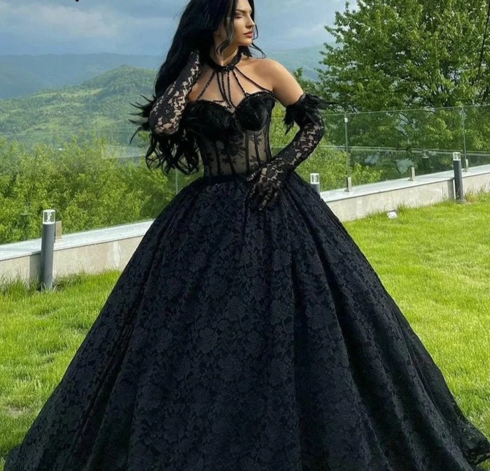 Black witchy wedding dress